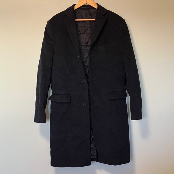 H&M Wool and Cashmere Navy Overcoat - Picture 1 of 6